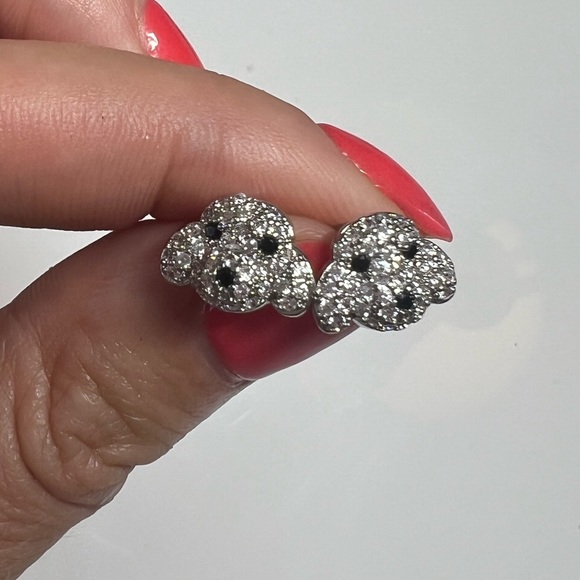 Sterling Silver 925 Dog Stud Earrings - Picture 3 of 4